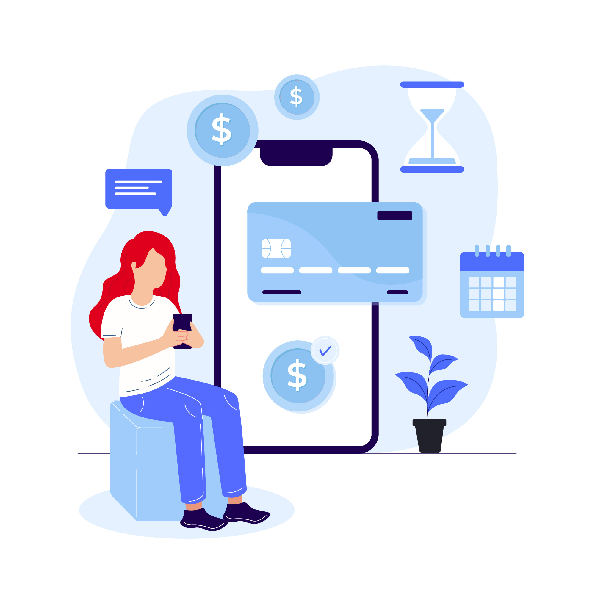 Woman using laptop for online banking